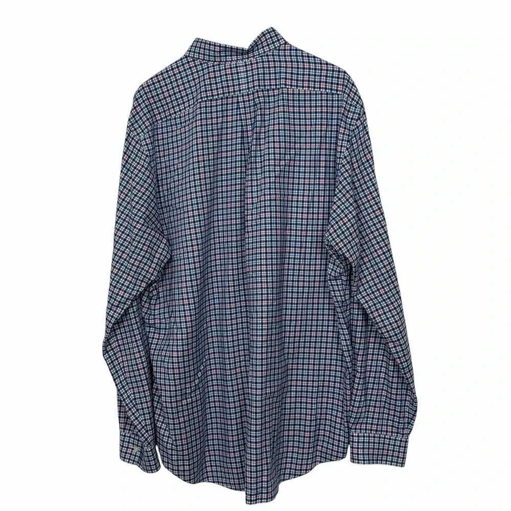 Polo Ralph Lauren Mens 2XL Plaid Pink Blue Classic Fit Oxford Button Down